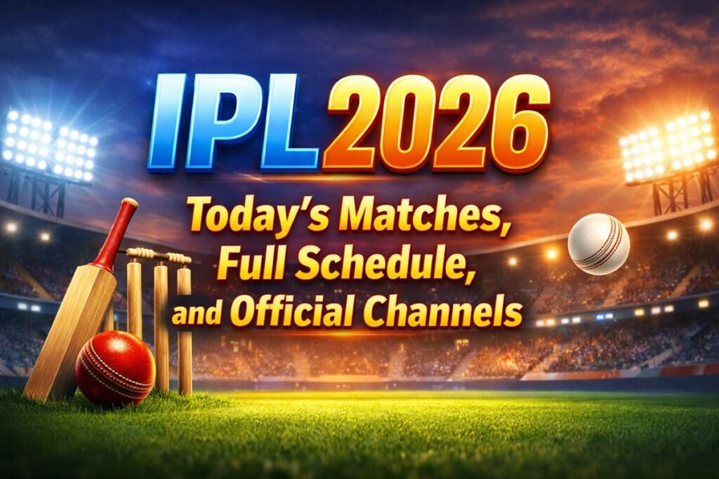 IPL 2026 Today's Matches, Full Schedule, and Official Channels