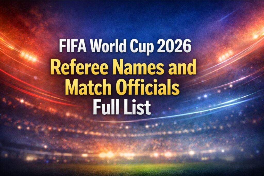 FIFA World Cup 2026 Referee Names and Match Officials Full List