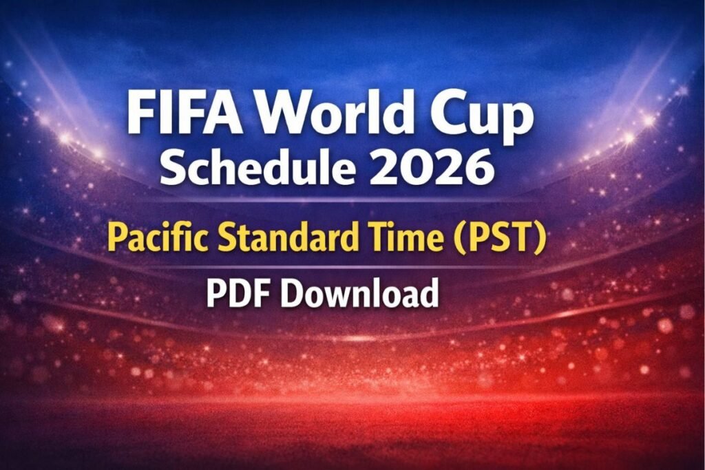FIFA World Cup Schedule 2026 Pacific Standard Time (PST) PDF Download