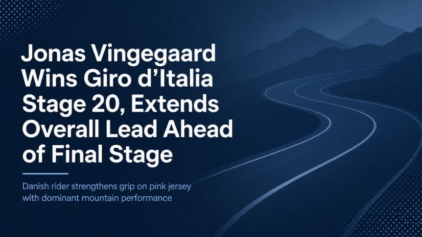 Jonas Vingegaard Wins Giro d'Italia Stage 20, Extends Overall Lead Ahead of Final Stage