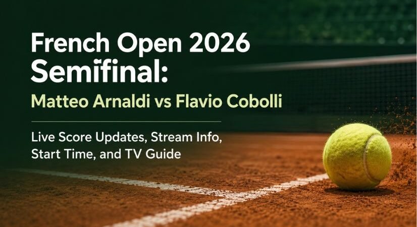 French Open 2026 Semifinal: Matteo Arnaldi vs Flavio Cobolli Live Score Updates, Stream Info, Start Time, and TV Guide