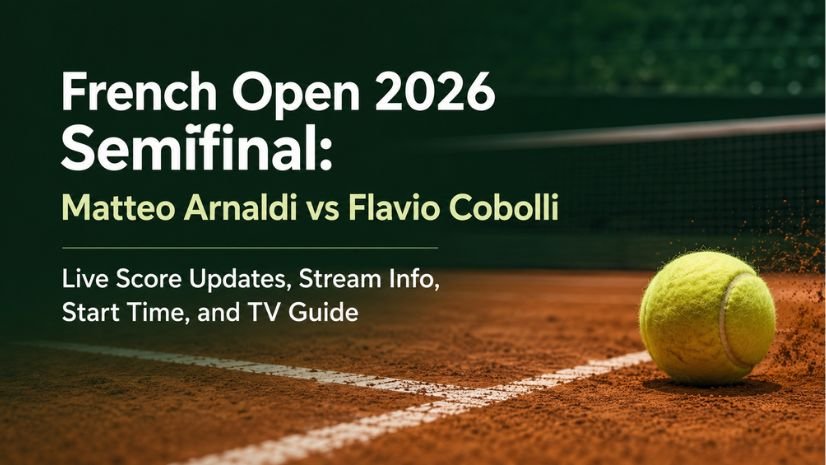 French Open 2026 Semifinal: Matteo Arnaldi vs Flavio Cobolli Live Score Updates, Stream Info, Start Time, and TV Guide