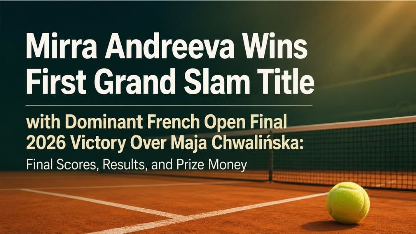 Mirra Andreeva Wins First Grand Slam Title with Dominant French Open Final 2026 Victory Over Maja Chwalińska: Final Scores, Results, and Prize Money