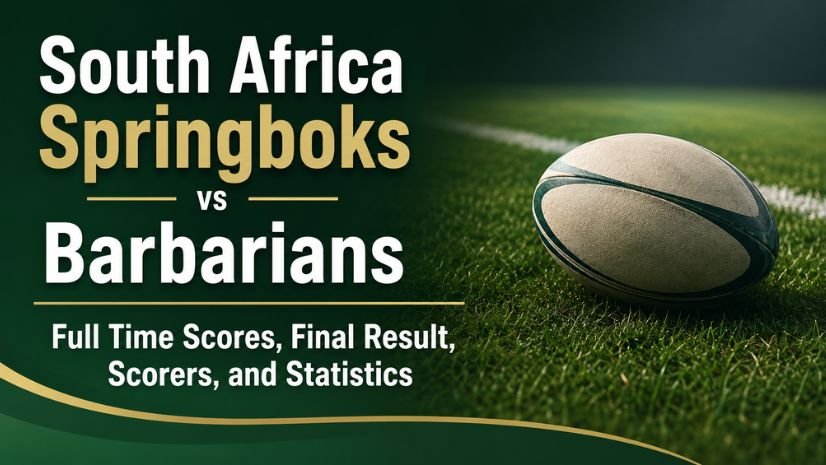 South Africa Springboks vs Barbarians Full Time Scores, Final Result, Scorers, and Statistics